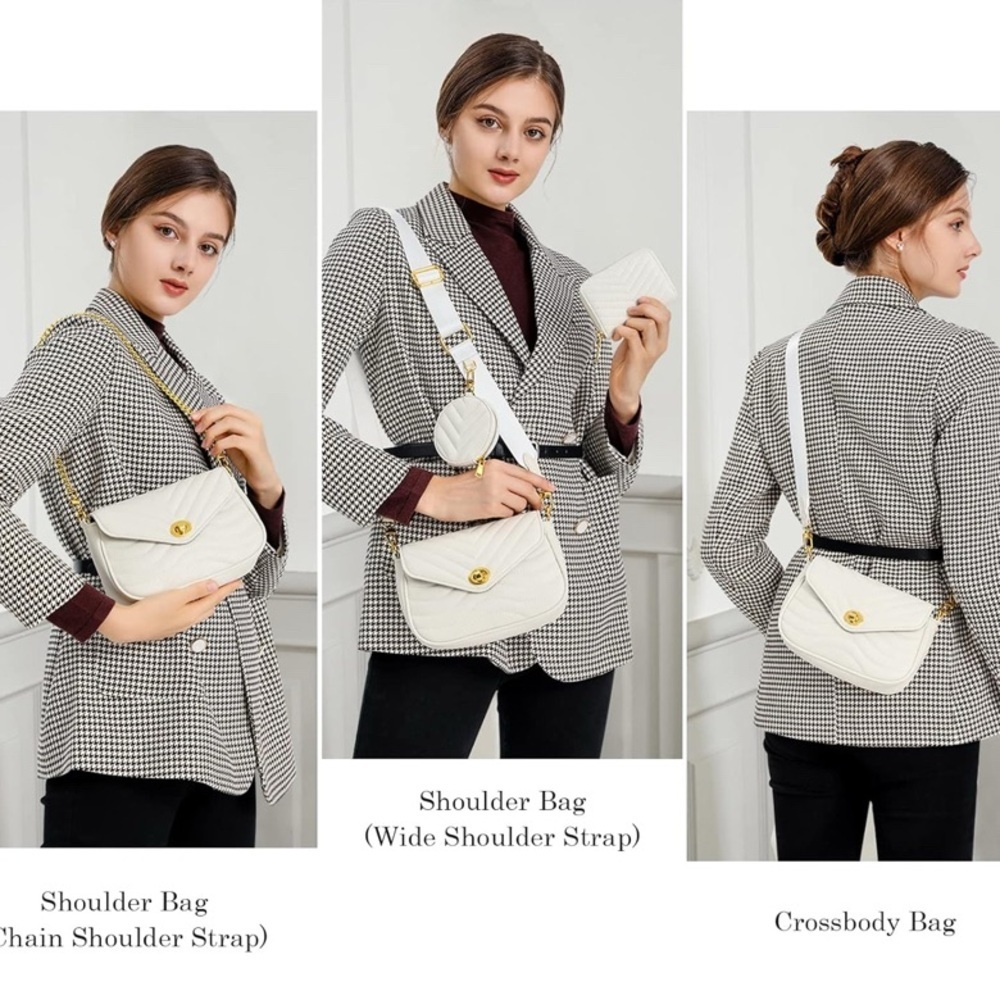 Adorable quilted brown purse with exchangeable strap - Picture 11 of 11